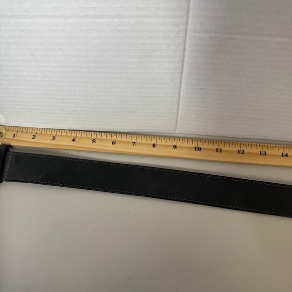 Modern Men's Rustic Genuine Black Leather Belt Size 34 - Picture 6 of 13